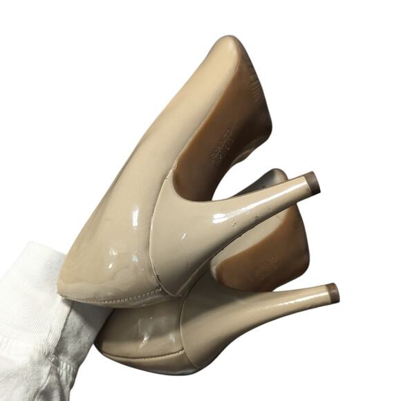 Franco Sarto Howie Patent Leather Heels Pumps Pointed Toe Womens 10 Corpcore - Picture 4 of 8